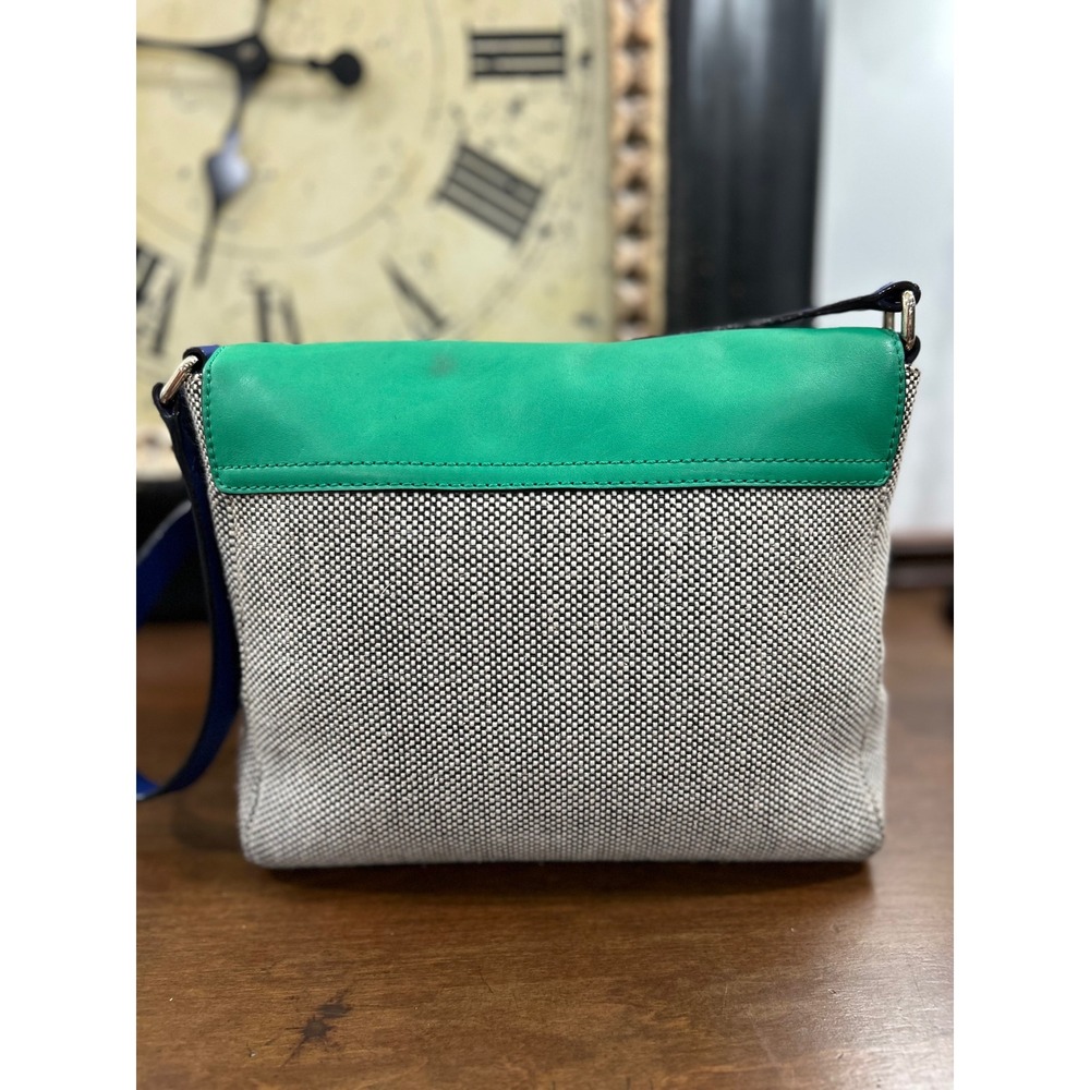 Kate Spade NY Carter Caden St. Crossbody Bag Green Blue Tweed Colorblock Sample - Picture 3 of 16